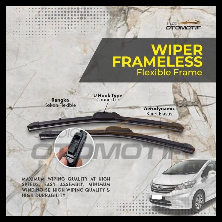 TERBARU WIPER FREED FRAMELESS / WIPER MOBIL HONDA FREED 2 PC 