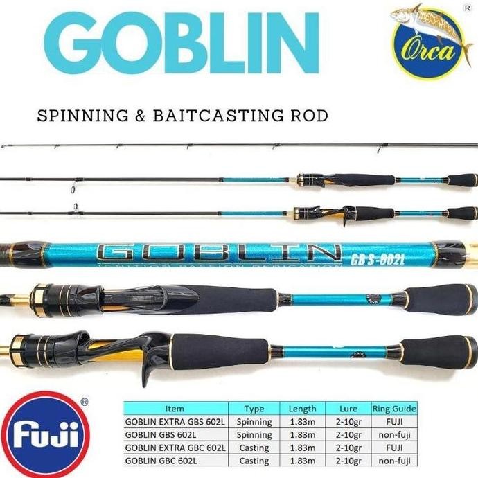 Joran BC dan Spinning Orca Goblin 180 4-10lb Fuji dan Belum Fuji