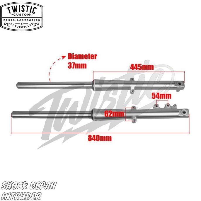 Shockbreaker Tabung AS Shock Sok Shok Depan 37mm Intruder Style Breaker Sokbreaker Shokbreaker Motor