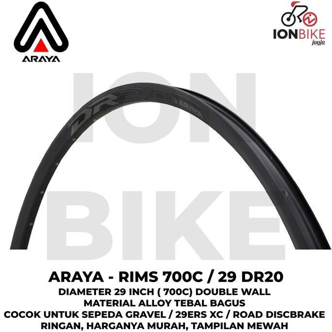 Velg Rim Rims Araya 29 Inch Dr20 32 Hole 32H H Alloy Ringan 700C 700 C Kualitas Terbaik Harga Termur