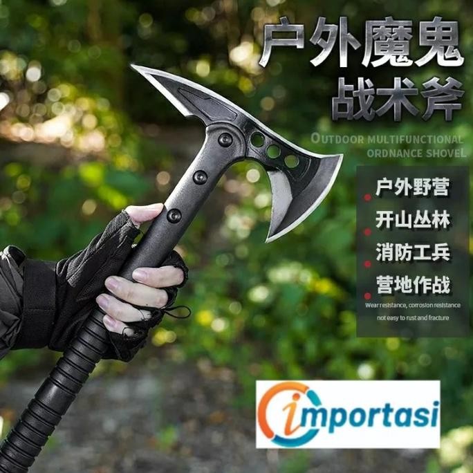 Tomahawk Tactical Axe Kapak Kayu Camping Survival Tool Outdoor + Case