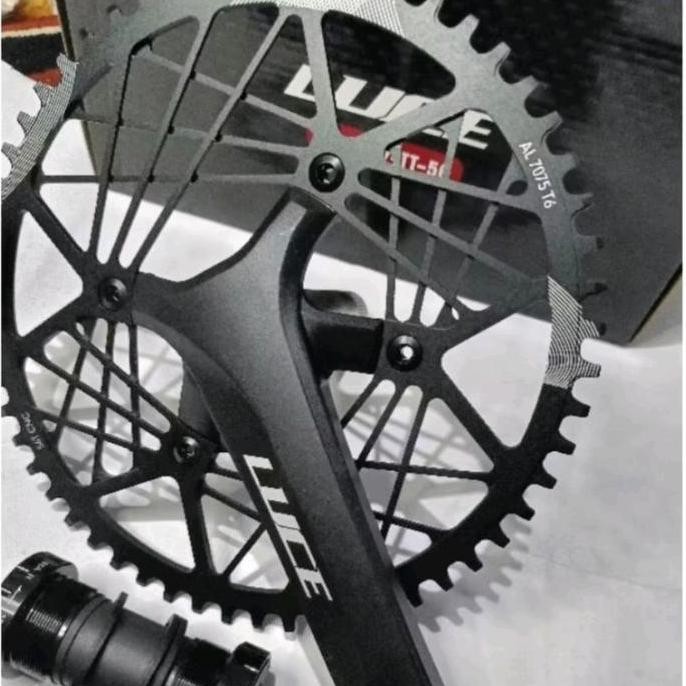 Crankset Crank Luce single chainring 56t Crank set alloy HT 2 arm 170 mm sepeda lipat include BB Bot