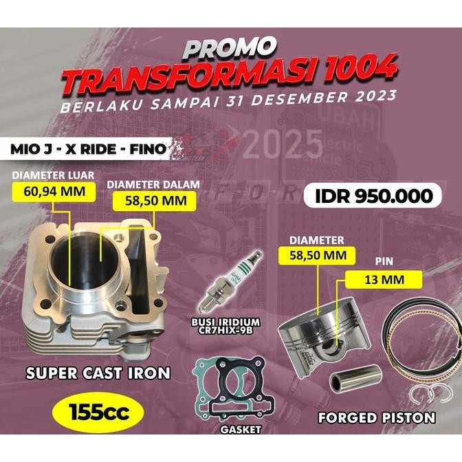 BLOK PISTON MIO J | X-RIDE | FINO | 155 CC BRT
