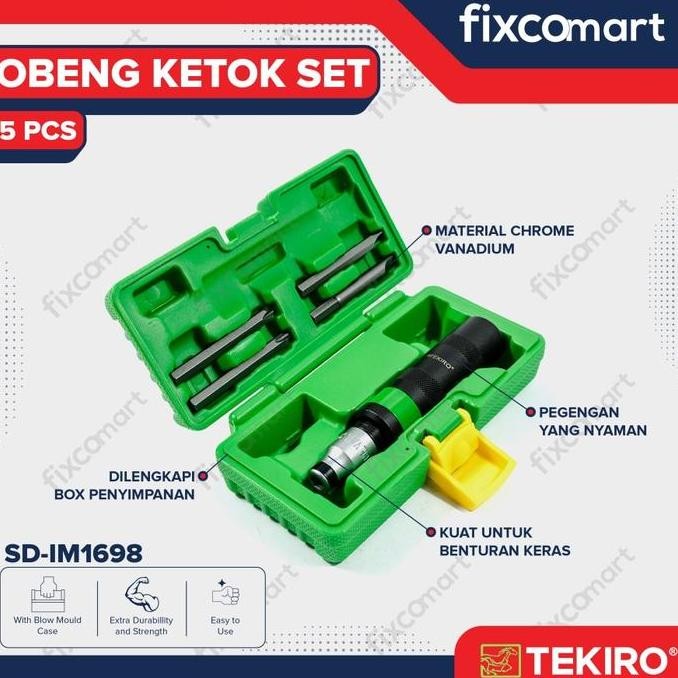 Tekiro Obeng Ketok Set 5 Pcs Box Plastik Kualitas Terbaik Harga Termurah