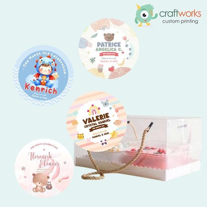 

+++++] LABEL STICKER ONE MONTH BABY CUSTOM - STICKER SATU BULANAN BAYI