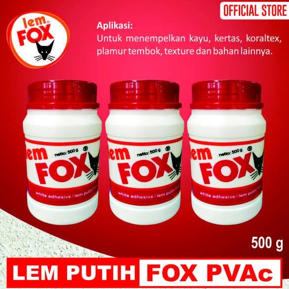 

Lem Fox Putih PVAC 500gr Bundling 3 Pcs Lem Kayu Serbaguna Ori  Lem Fox Putih 500gr x3  3 pcs