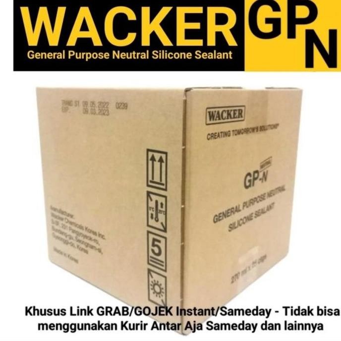 Lem Kaca Silikon GP Wacker Netral 270ml - Sealant Aquarium Kaca