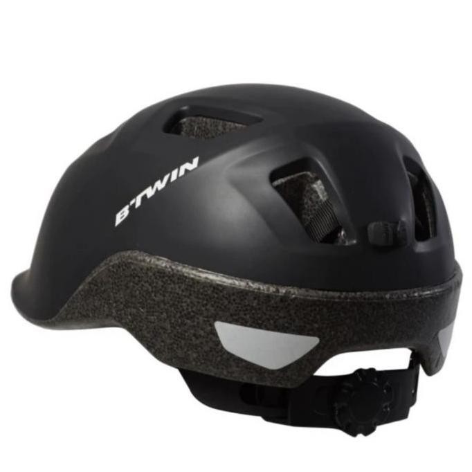 Decathlon Btwin Helm Sepeda City B100 Dewasa Black Original