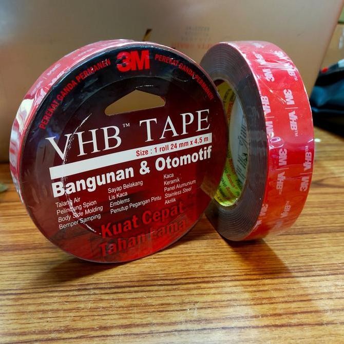Lem Double Tape 3M VHB 1" x 4.5m - Super Kuat Untuk Talang Mobil