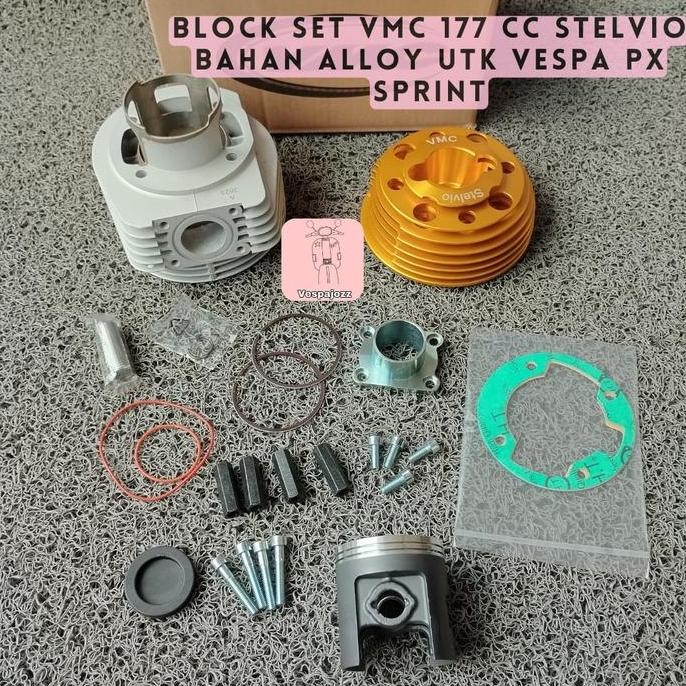 Blok Set VMC 177 cc Stelvio Bahan Alloy Utk Vespa PX Sprint