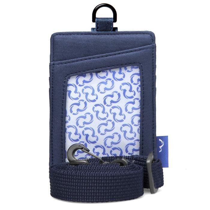 

Wallts Exon Navy - Dompet Lanyard Kanvas Kartu Name Tag Id Card Pria Wanita Cowok