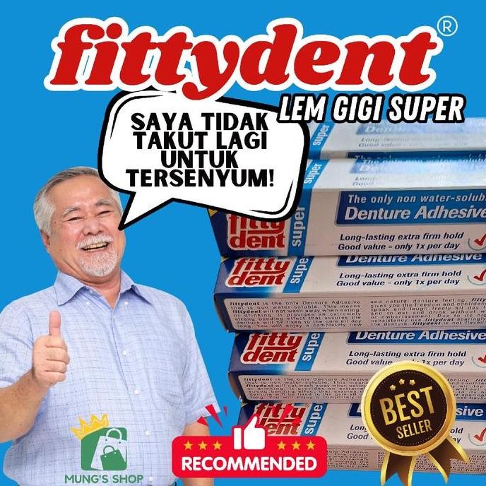 Fittydent Lem Gigi Palsu 40gr Lem Anti Air Super Kuat Tanpa Rasa