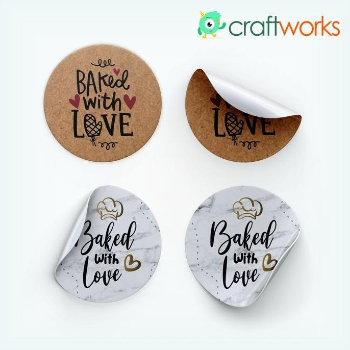 

paling diminati] LABEL STICKER BAKED WITH LOVE 100 PCS - 2 CM