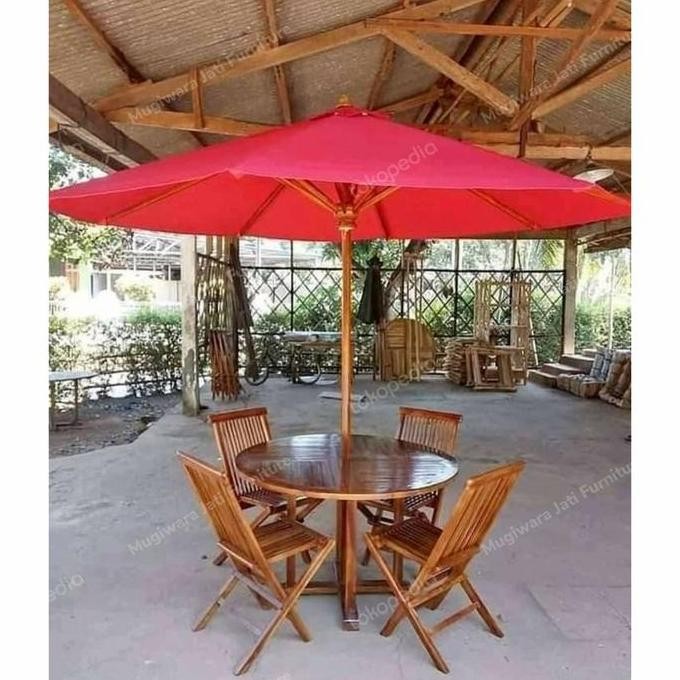 meja kursi payung taman set outdoor