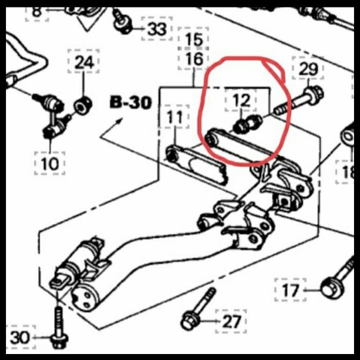 DISKON BUSH BOS LOWER ARM BELAKANG ODYSSEY 2004-2007, ODYSSEY RB1