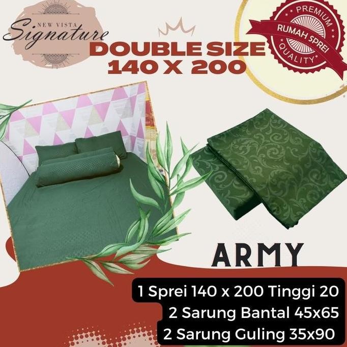 Sprei 140 x 200 los Emboss ( Army / Hijau Armi ) - Snature