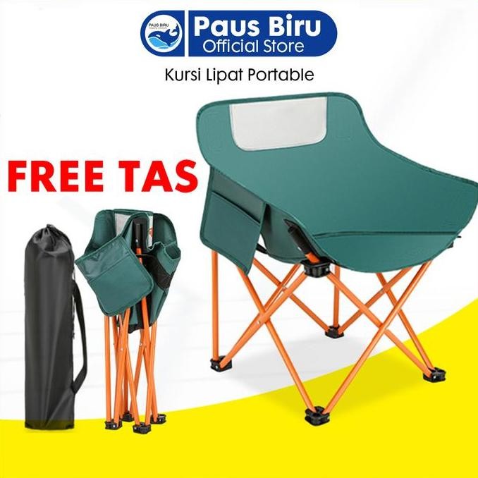 Kursi Lipat Bulat Moon Folding Chair Keranjang Camping Tenda Mancing