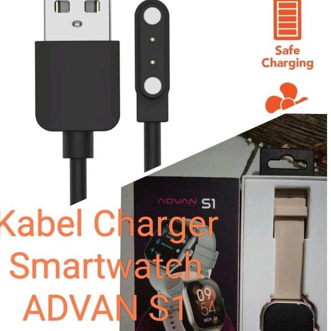 Advan S1 Kabel Charger Smartwatch Advan S1  Magnetic 2 pin Kabel Advan Kabel Cas jam Tangan murah