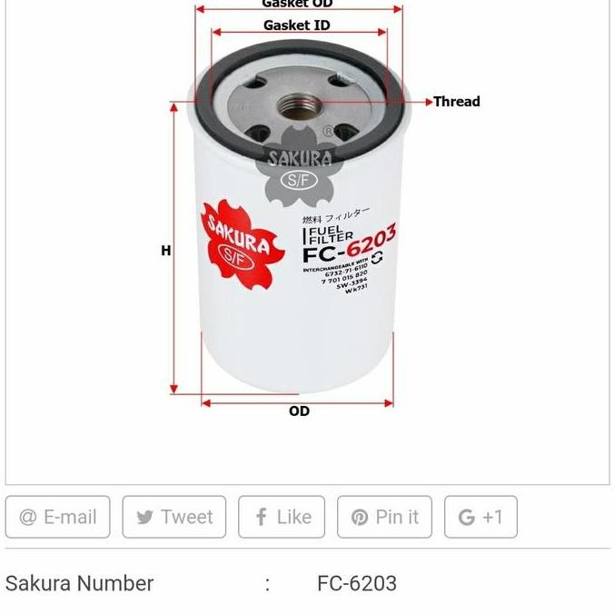 restock Filter Sakura FC-6203 FC6203 FC 6203