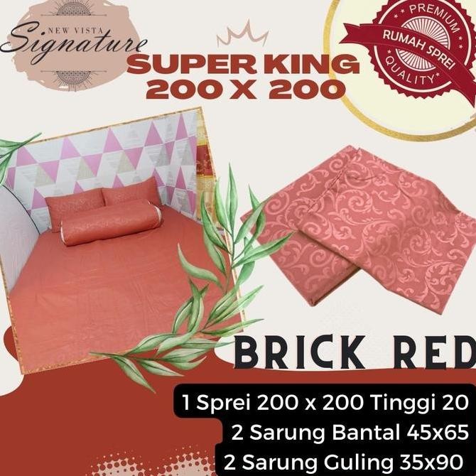 Sprei 200 x 200 los Emboss ( Brick Red / Merah Bata ) - Snature