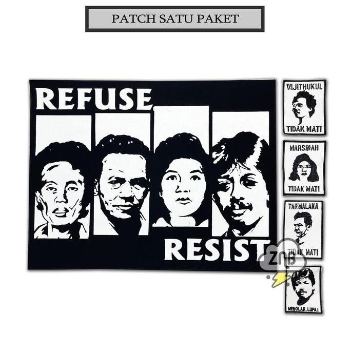 patch bordir refuse resist marsinah munir emblem tactical iron on