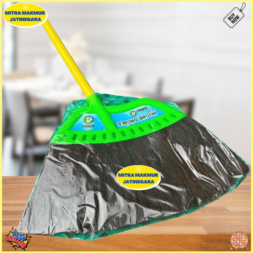 Sapu Lantai Plastik Ijuk Kharisma / Sapu Ijuk Plastik / Sapu Lantai Murah Floor Broom Stock