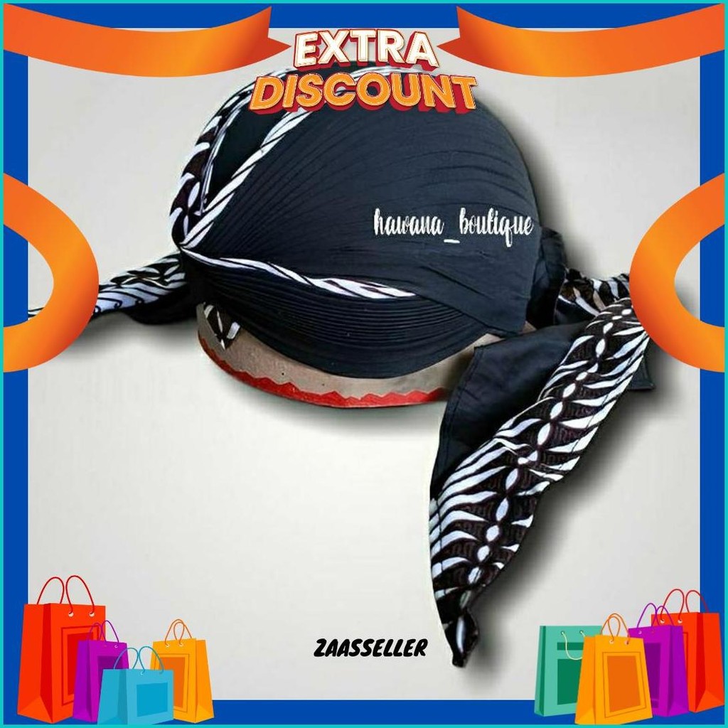 Blangkon Jogja Lipat Motif Samurai Putih Ekor Sliwir Batik || Blangkon Jawa || Blangkon Dewasa || Bl