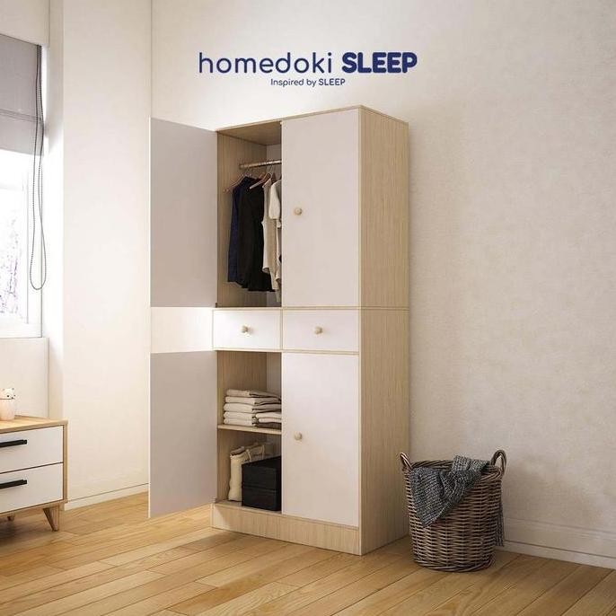 Lemari Pakaian Kayu 2 Pintu/ Wardrobe Minimalis/ Wardrobe Baju 2 Pintu/ Lemari Pakaian Minimalis Put