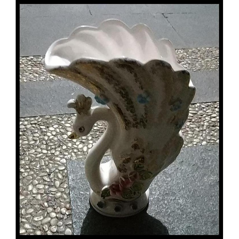 TERBARU VAS BUNGA KERAMIK ANGSA CAPODIMONTE 