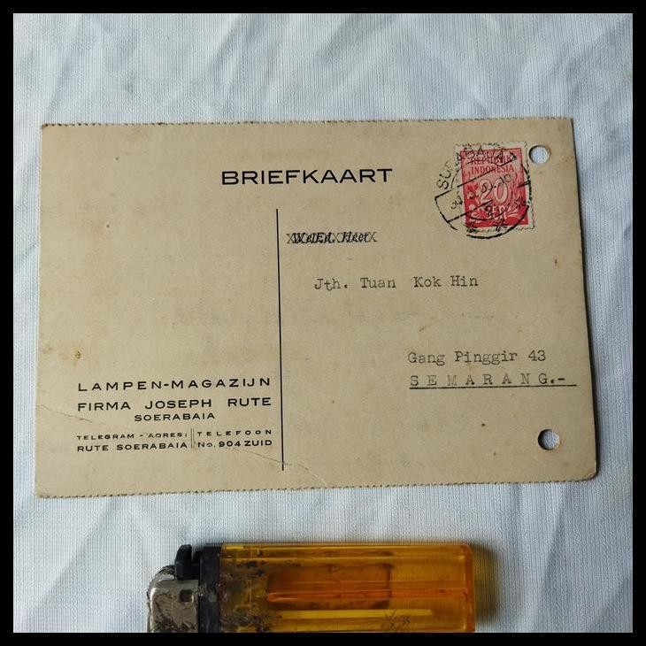 

BEST DEAL PAJANGAN KARTU POS JOSEPH RUTE SOERABAIA TAHUN 1956 !!!!!!