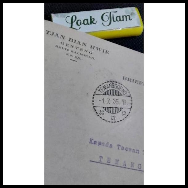 

DISKON KARTU POS BRIEFKAART TJAN BIAN HWIE GENTENG KE TEMANGGOENG 1935 !!
