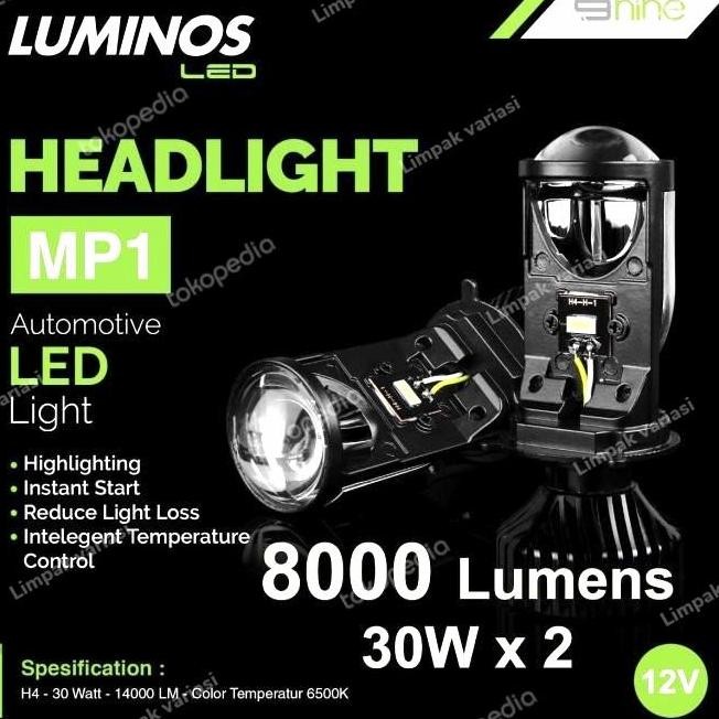 LED Luminos Mini Projector H4 Motor Dan Mobil Super Terang