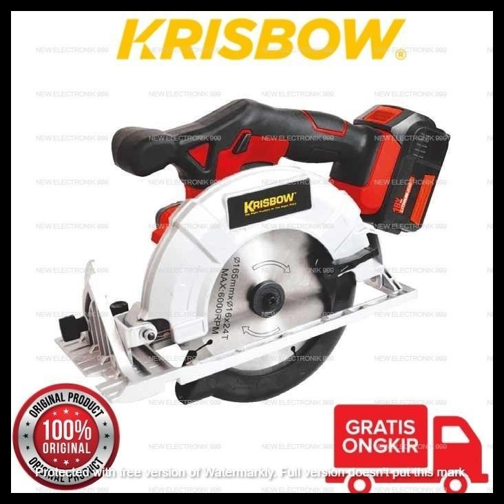 DISKON BATTERY CORDLESS CIRCULAR SAW IRCCS18 KRISBOW 10205885 18V 2.0 AH 