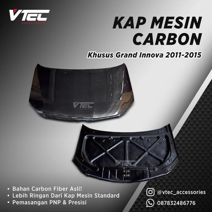 kap mesin carbon grand innova