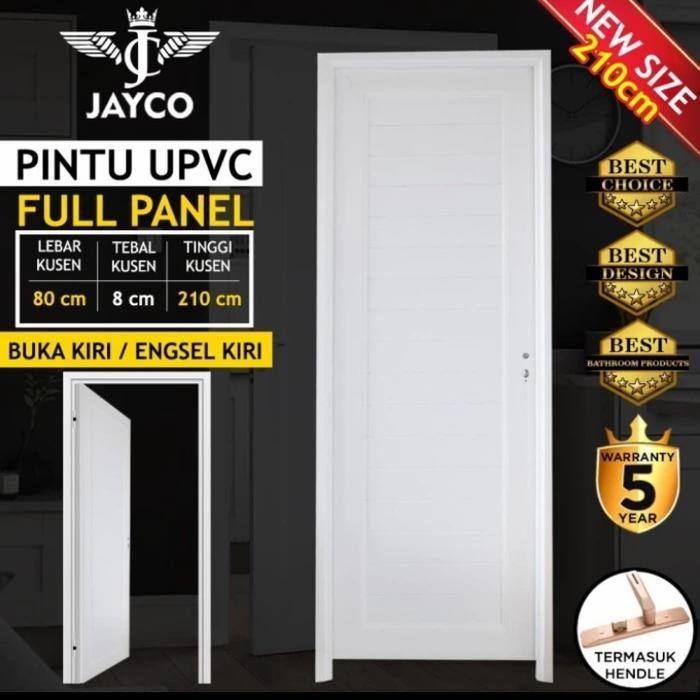 Jayco Pintu Upvc Full Panel Pintu Kamar Mandi Putih 80 X 210 Cm Original Dan Terpercaya