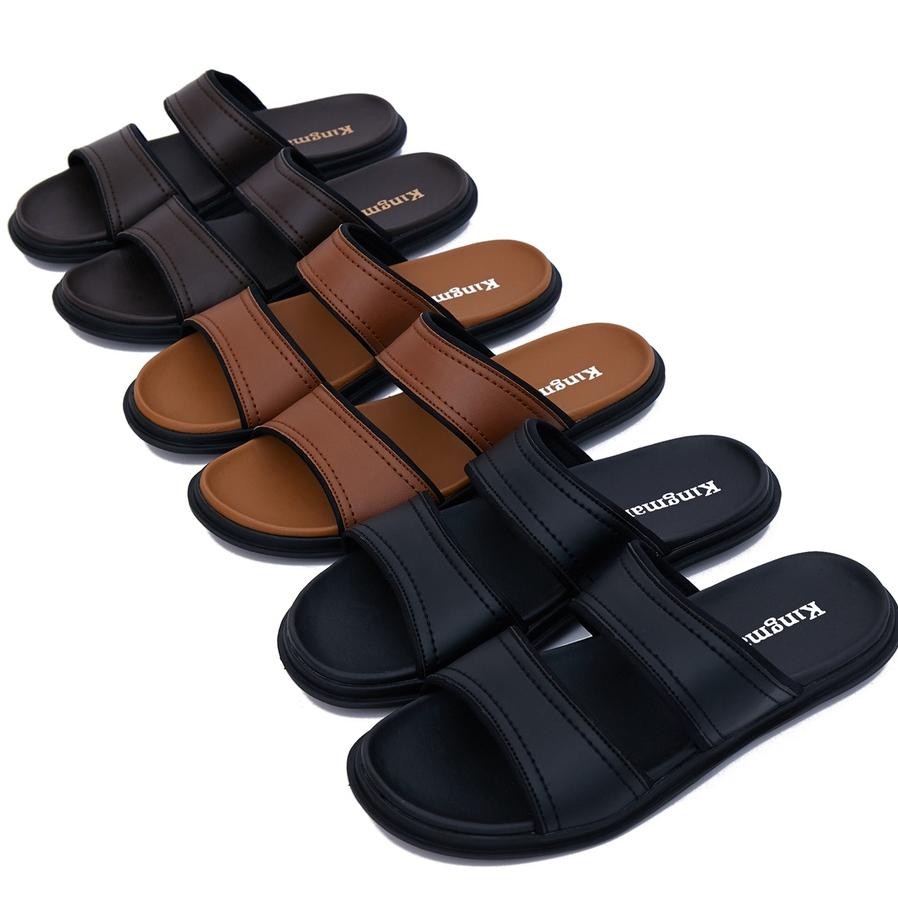 Kingman Sandal Pria Kekinian Santiago Sandal Kulit Kualitas St200