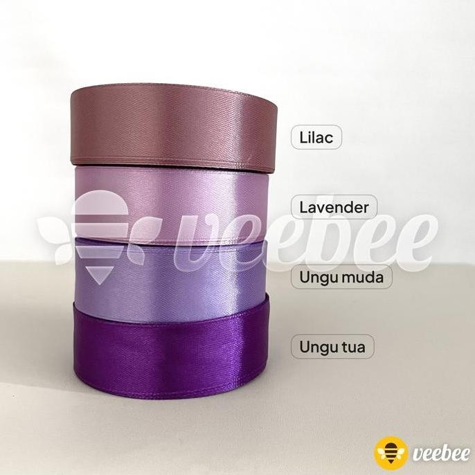

^^^^^] Pita Roll Satin seri Ungu 1ins 2,5cm/Pita Kain hias kado sovenir