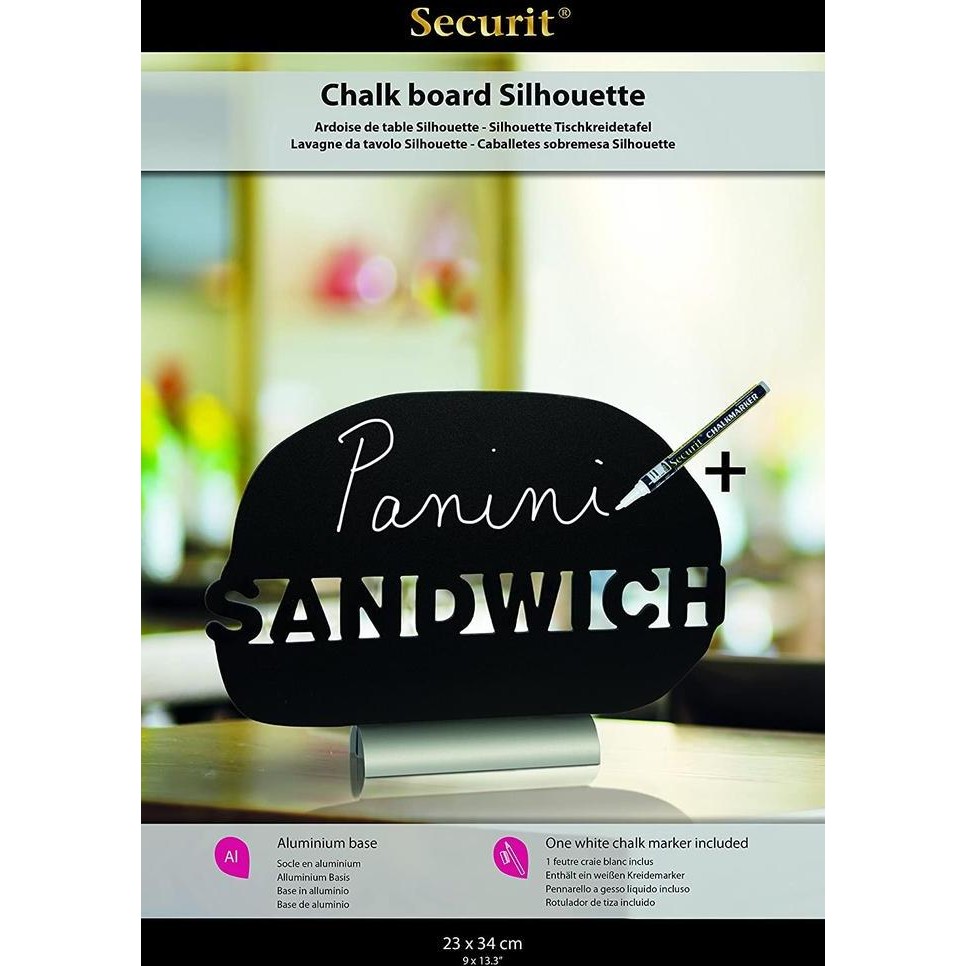 

------] SANDWICH-SHAPED TABLE CHALK BOARD, SECURIT / PAPAN TULIS MEJA