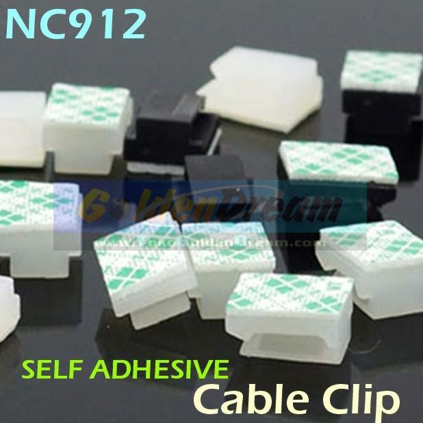 

langsung order saja] NC912 Cable Clip Wire Mount Clamp Tie Ikat Kabel + Self Adhesive AO89
