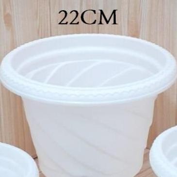 *****] Pot Bunga ulir 22cm / Pot plastik tanaman / Pot plastik kecil