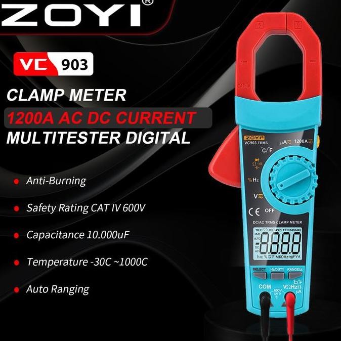 Zoyi Vc903 Auto Range Clamp Meter Tang Amper Digital Tang Ampere Ac Dc
