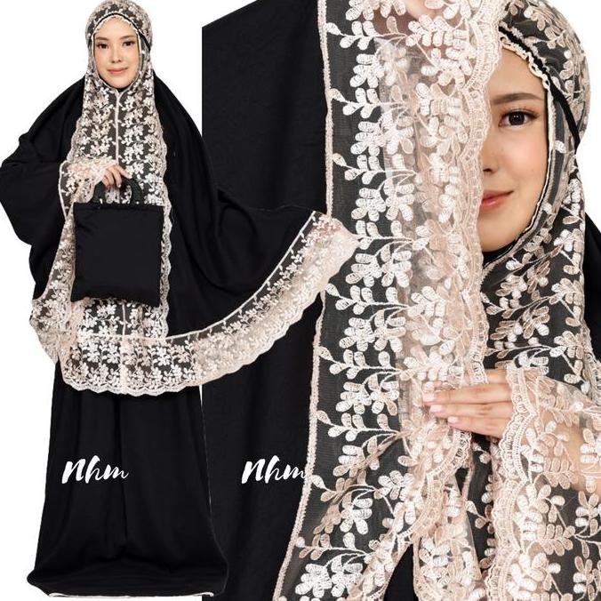 MUKENA TELEKUNG DEWASA SHIREEN, MUKENA KATUN ADEM RENDA TRAVELING