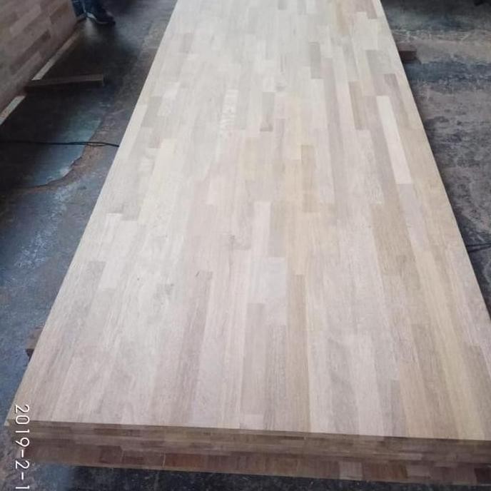 Papan kayu finger joint laminate FJL merbau - putih