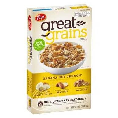 

Post Great Grains Cereal - Banana Nut Crunch 439g