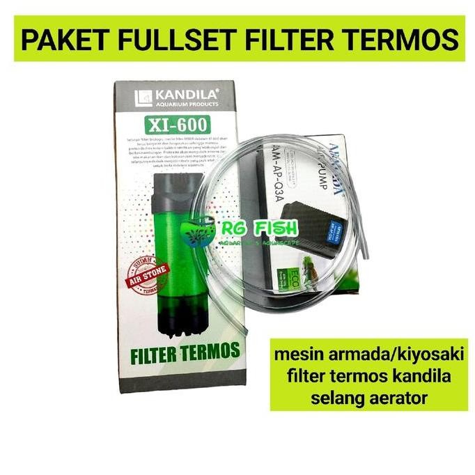 PAKET FULLSET AQUARIUM FILTER TERMOS KANDILA + AERATOR LENGKAP