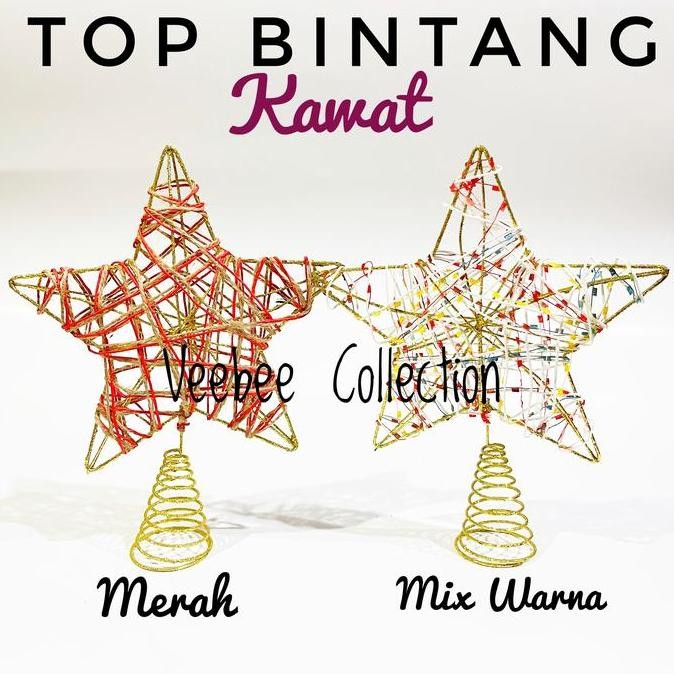 *****] Topper Bintang Spiral besar pohon natal/ ujung bintang pohon natal/top