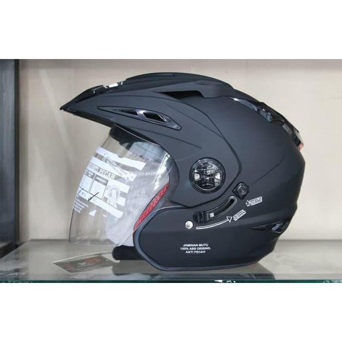 Helm Rn Double Visor Hitam Doff Mirip Ink T1 Ready