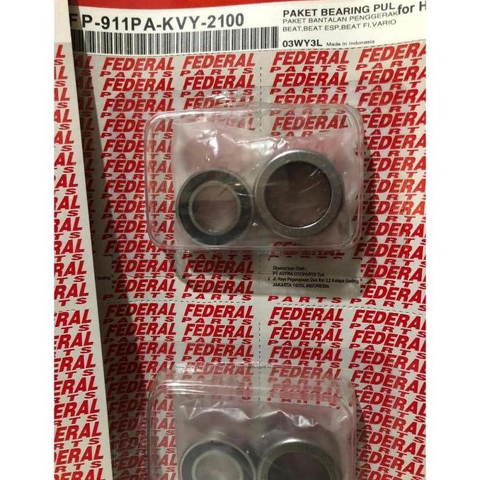 new BEARING PULLY SET FEDERAL VARIO / BEAT KARBU / SCOOPY SPACY FP-911PA-KVY-2100 ORIGINAL FEDERAL