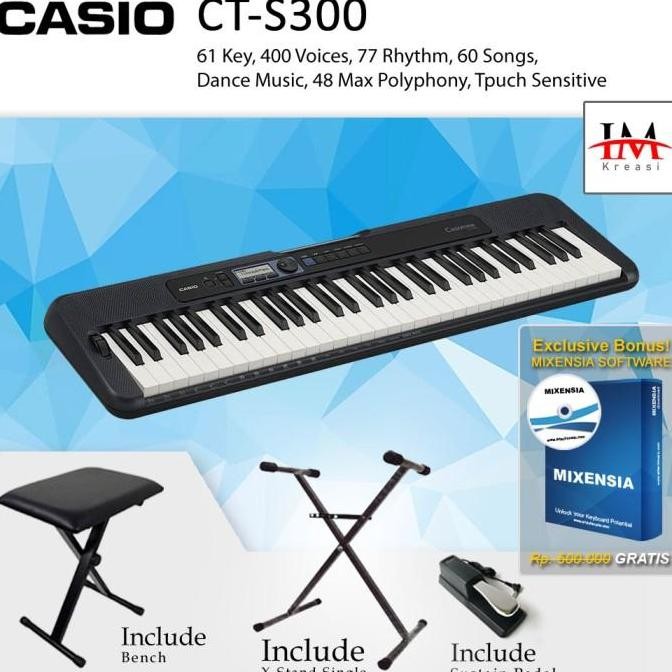 baru Keyboard Casio CT-S300 / CTS300 / CTS 300 Garansi Resmi