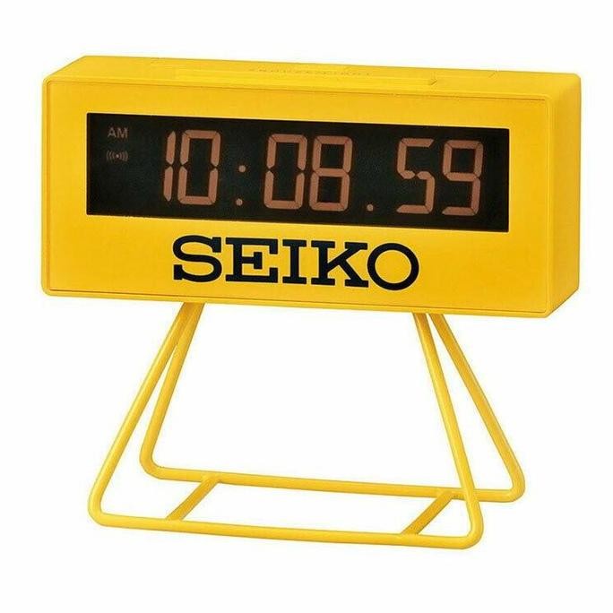 Jam Meja Beker Digital Seiko QHL062 QHL062Y Yellow Original
